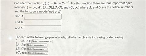 Solved Consider The Function F X 6x 2x 1 ﻿for This