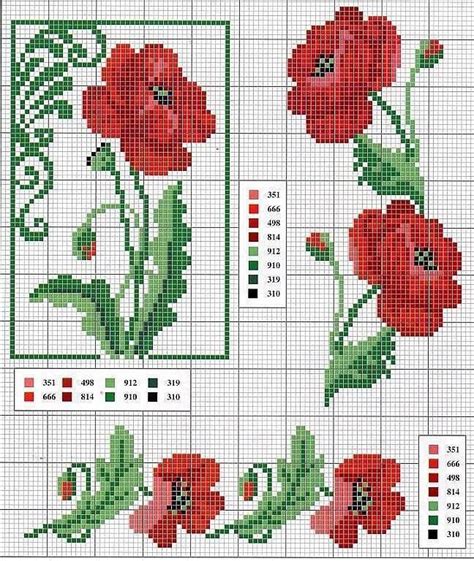 Klaproos Borduren Met De Hand Borduren Op Stramien Borduren Bloemen