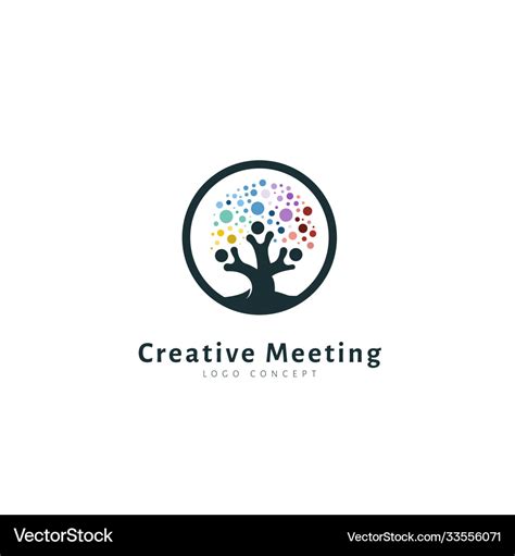 Creative Meeting Logo Design Symbol Template Flat Vector Image