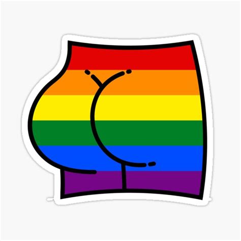 Gay Pride Butt Sticker For Sale By Chipbeing Redbubble