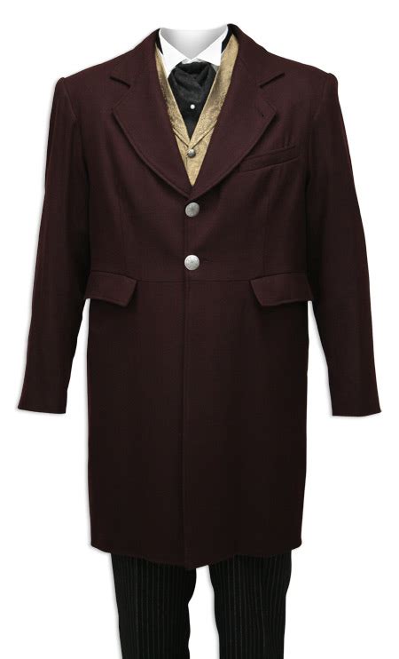 Wool Frock Coat Burgundy