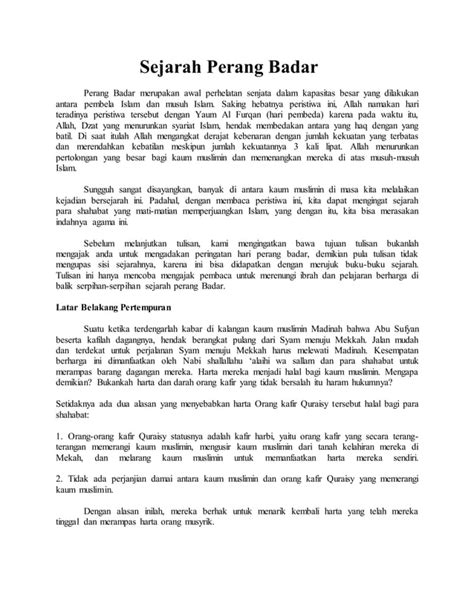 Sejarah Perang Badar PDF