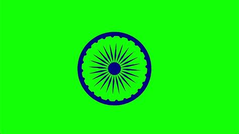 Indian Tiranga Ashok Chakra Green Screen Animation Video 15august