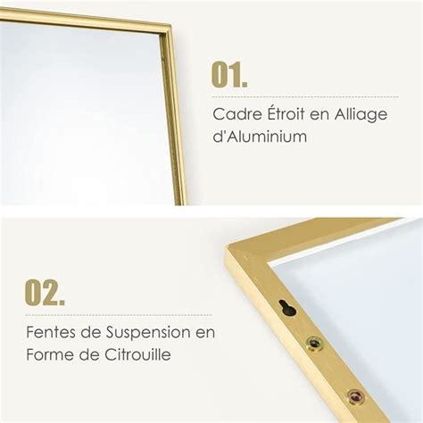 COSTWAY Miroir Mural Miroir à Suspendre sur Porte 120 x 37 CM Miroir