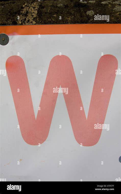 Character W Alphabet Character Letter Outside Red Stock Photo Alamy