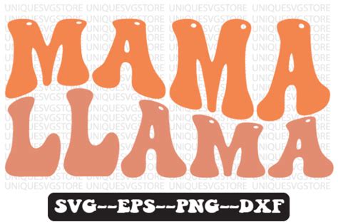 Mama Llama Retro Wavy Svg Design Graphic By Uniquesvgstore · Creative