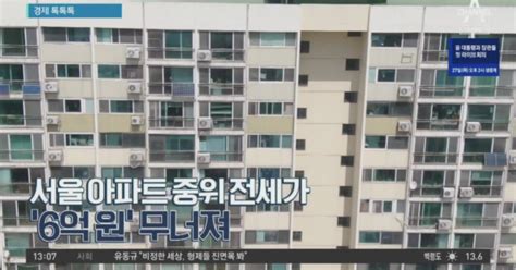 경제 톡톡톡 서울 아파트 중위 전세가 6억 원 무너져