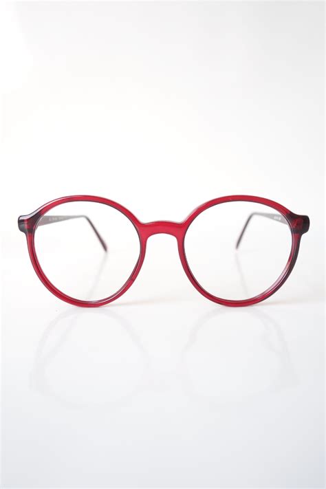 1960s Round Red Eyeglass Frames Womens P3 Perfectly Round Etsy In 2021 Red Eyeglass Frames