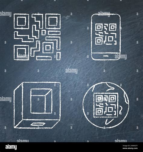 Codes Qr Et Icône Du Lecteur De Codes Qrcode Sur Le Tableau De