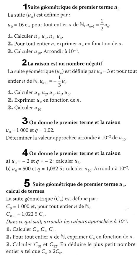 Exercices Suites géométriques MathBox Fr