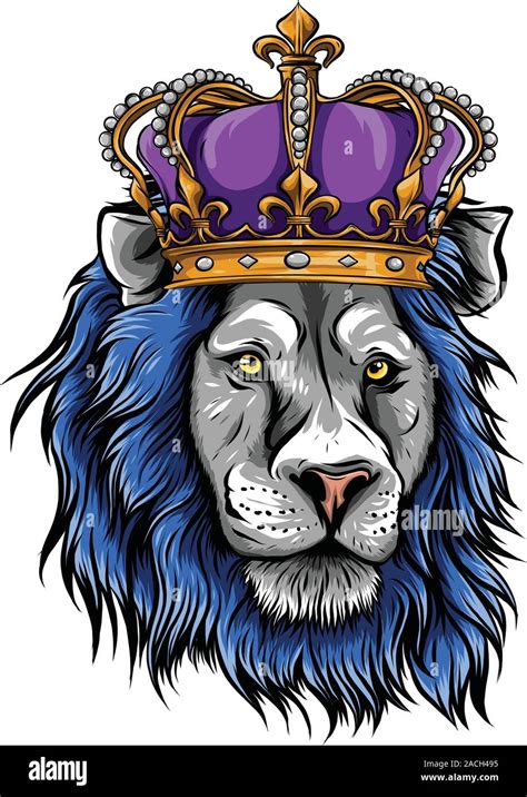 Ilustraci N Vectorial De El Rey Le N La Cabeza De Un Le N En La Corona