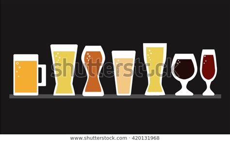 Beer Glasses Different Types Icons Lager Stock Vector Royalty Free 420131968 Shutterstock