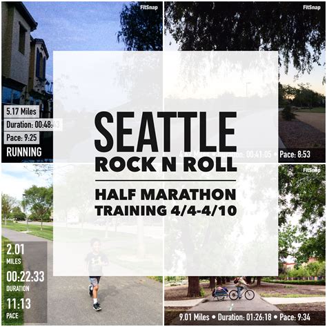 Run-Hike-Play: Seattle Rock 'N' Roll Half Marathon Training Week 1 4/4-4/10
