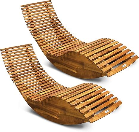 Casaria X Swing Lounger Fsc Certified Acacia Wood Ergonomic Rocking