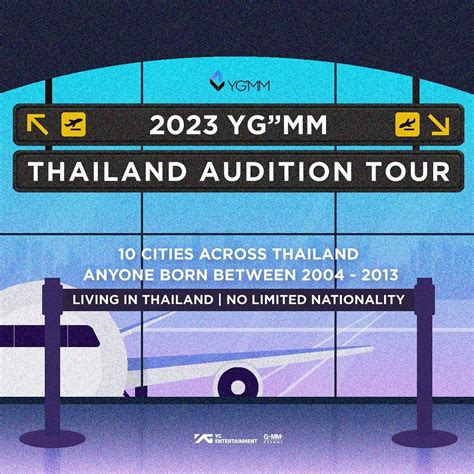 Yg Mm Gmm Grammy X Yg Entertainment 2023 Thailand Audition Tour Poster And Schedule R Kpop