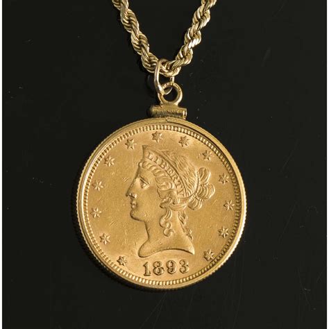 10 Liberty Head Gold Coin In 14k Bezel W Chain Witherell S Auction House