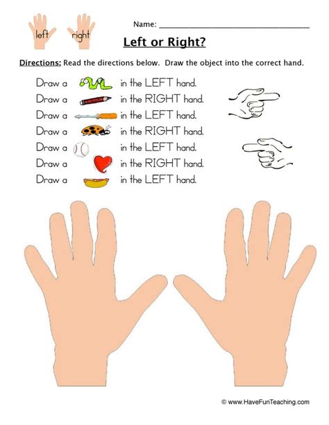 Left Or Right Drawing Worksheet Have Fun Teaching Have Fun Teaching