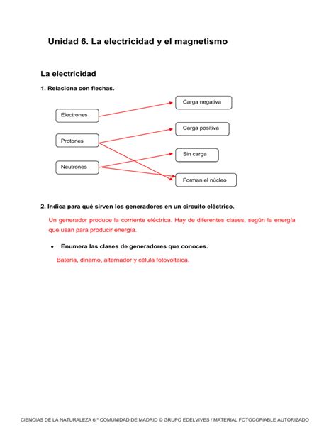 REPASO UD 6 6º ELECTRICIDAD y MAGNETISMO soluciones