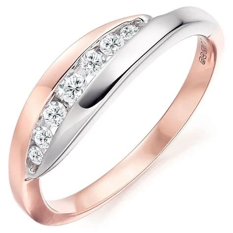 Fashion Silver Rose Gold Kleur Ingelegd Zirkoon Stenen Ringen Voor