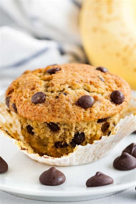 Banana Chocolate Chip Muffins Plated Cravings