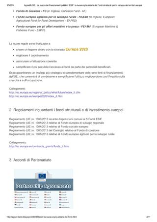 ESIF La Nuova Sigla Unitaria Dei Fondi Strutturali Europei PDF