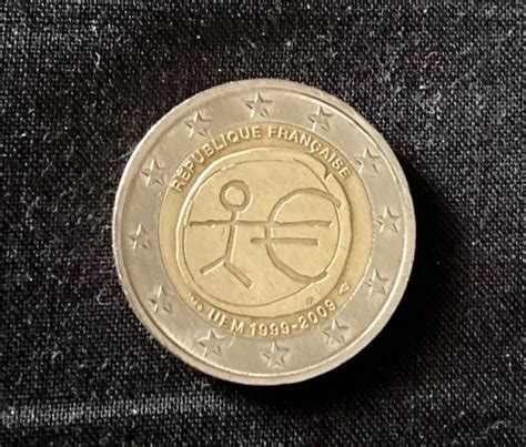 PIÈCE DE 2 euros RARE Bonhomme UEM 1999 2009 française EUR 550 00