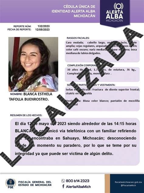 Botdesaparecidx On Twitter Rt Alertaalbamich Informamos Que Blanca