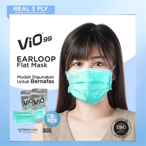 Jual Vio Mask 5S 3 Ply Earloop Masker Medis Shopee Indonesia