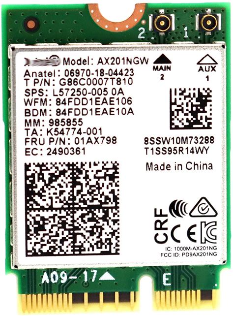 Intel Wi-Fi 6 AX201 PCI Express M2 WiFi Adapter - AX201.NGWG.NV | CCL ...
