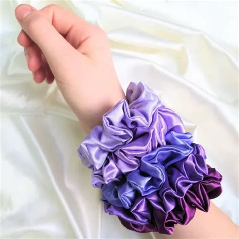 Purple Satin Scrunchies Ruby Scrunchie Co
