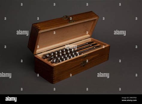 Vintage Antique Drillbits Wood Box Stock Photo Alamy