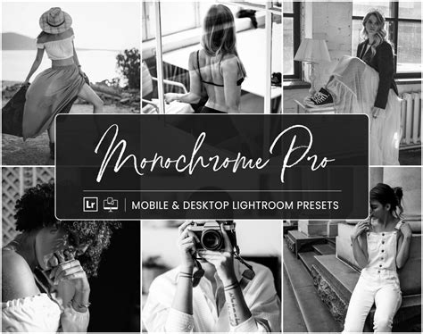 15 Monochrome Mobile Lightroom Presets Dramatic Matte Black And