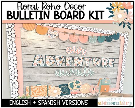 Floral Boho Bulletin Board Kit Back To School Bulletin Board Boho