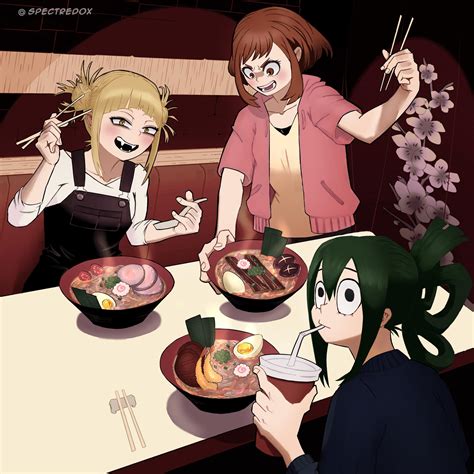 MHA fan art with some of my favorite characters Toga, Ochako and Tsuyu - *if* scenarios! : r ...