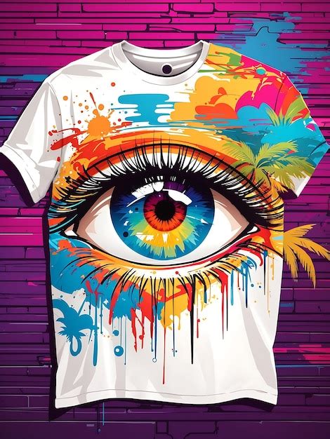 Premium Ai Image Colorful Eye Tshirt Design