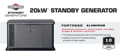 Kw Briggs Stratton Fortress Aluminum Standby Generator Briggs