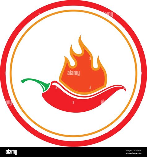 Chilli Hot Spicy Icon Logo Flat Vector Concept Design Stock Vector Image And Art Alamy