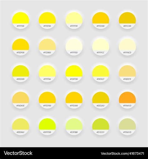 Shades of yellow swatch color palette neomorphism Vector Image