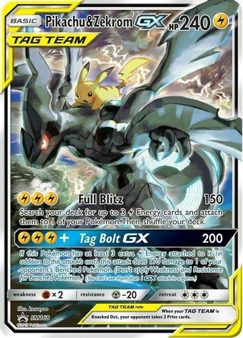 Amazon.com: Pikachu & Zekrom GX - SM168 - SM Black Star Promo : Toys & Games