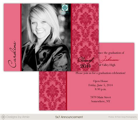 Classy 5x7 Photo Senior Graduation Announcement Template Etsy