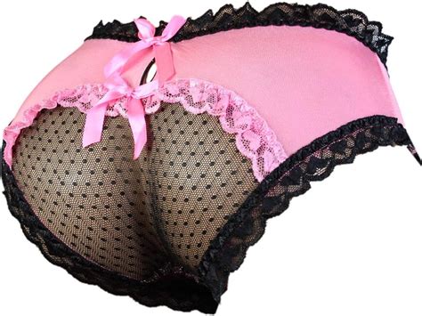 Sissy Pouch Panties Waist Size 27 34 Silky Lace Bikini Briefs Sexy