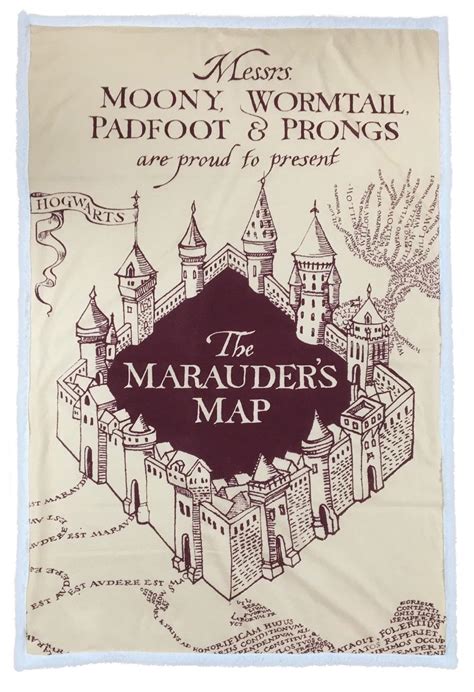 HARRY POTTER Carte Du Maraudeur Plaid 100X150cm ShopForGeek