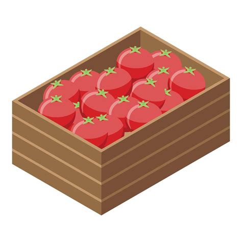 Tomato Wood Box Icon Isometric Style 15914728 Vector Art At Vecteezy