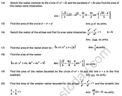 Cbse Class 12 Mathematics Hots Application Of Integrals