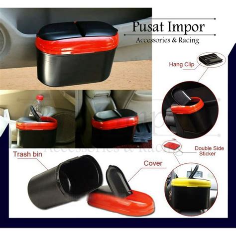 Jual Car Trash Bin Tong Kotak Tempat Sampah Mobil Mini Samping Hitam Di