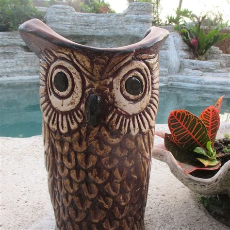 Terracotta Owl Planter Etsy