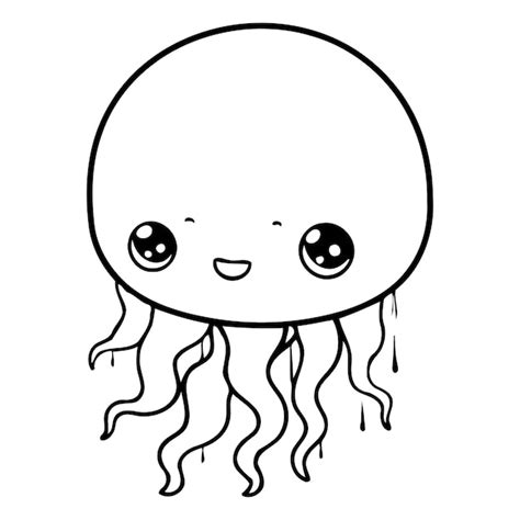 Premium Vector Cute Cartoon Jellyfish Isolated On White Background