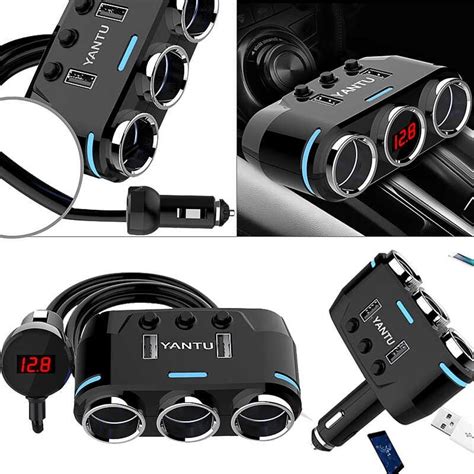 Dual Usb Port Way Auto Car Cigarette Lighter Socket Splitter Charger