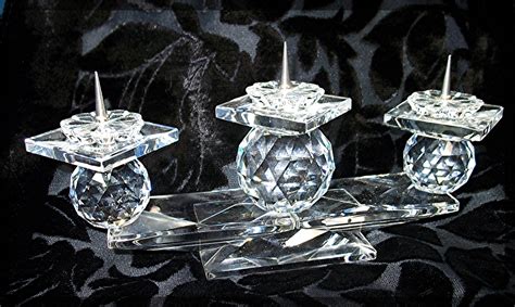 Swarovski Crystal Triple Candle Holder Pin Style