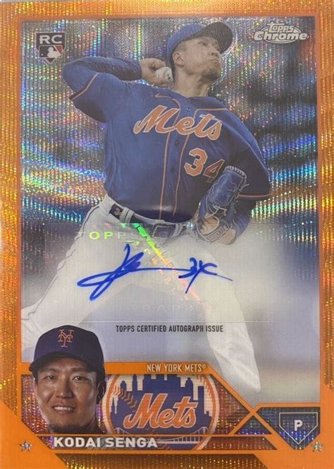 Kodai Senga 2023 Topps Chrome Update AC KSE Autographs Orange Wave